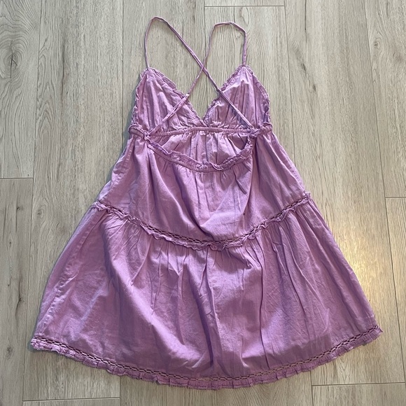 Aritzia Sunday Best Angela Dress - Amethyst Lilac Organic Cotton Tiered Mini - Picture 9 of 9